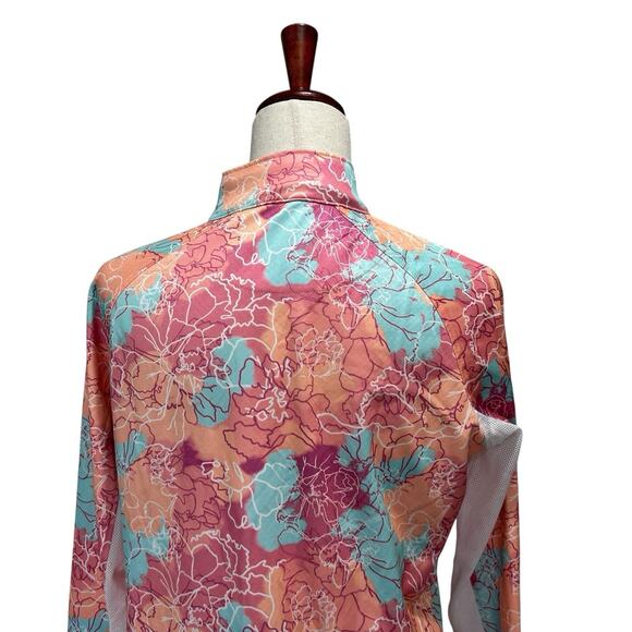 Pebble Beach Women's Polo Shirt Medium Dry Luxe Performance Pink Floral (17) - Picture 7 of 8